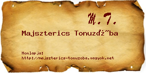 Majszterics Tonuzóba névjegykártya